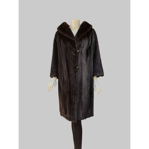 Vintage Dark Brown Mink Coat -Medium - Picture 2 of 10